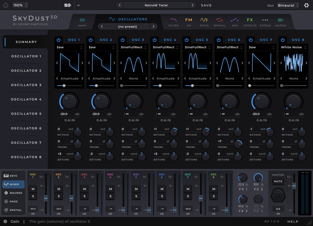 SkyDust 3D immersiv synth-plug-in