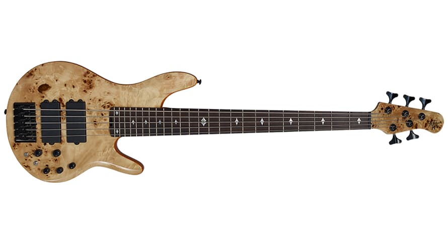 Michael Kelly Pinnacle 5 femstrengs elektrisk bass, Natural Burl