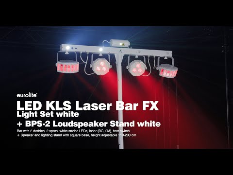 EUROLITE set LED KLS Laser Bar FX Light Set hvit + BPS-2 Loudspeaker Stand hvit