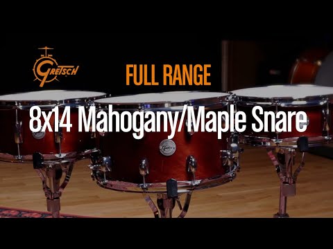 Gretsch skarpromme Full Range Mahogni/Lønn - 14x8" (S1-0814-MMG)