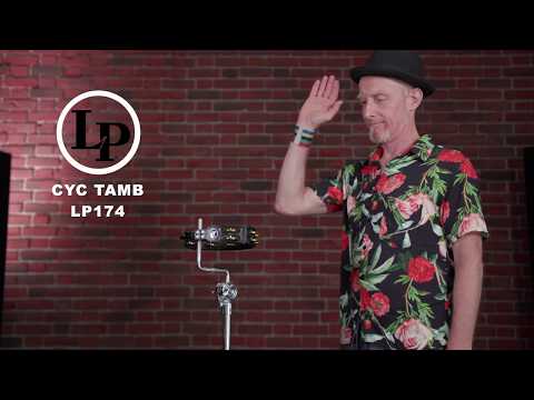 Latin Percussion tamburin Cyclops monterbar - messingbjeller, svart (LP175)
