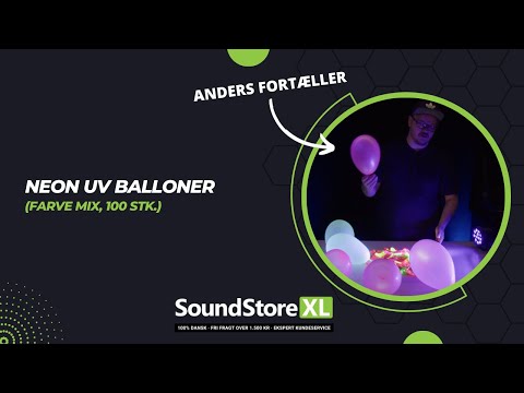 Neonfargede UV-ballonger (Mix, 100 stk.)