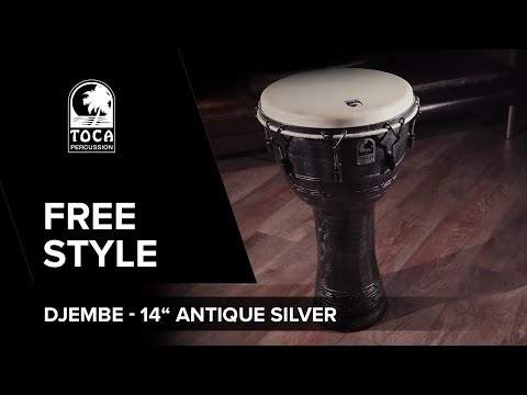 Toca Djembe Freestyle mekanisk stemt - Kente-stoff (SFDMX-14KB)