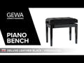 GEWA pianokrakk Deluxe Leather Black, Highgloss - svart trekk i kunstskinn