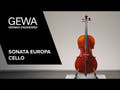 GEWA Sonata Europa cello 1/4, satt opp med massarandubabue og etui