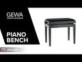 GEWA pianobenk Deluxe - Mahogni høyglans (mørkerødt sete)