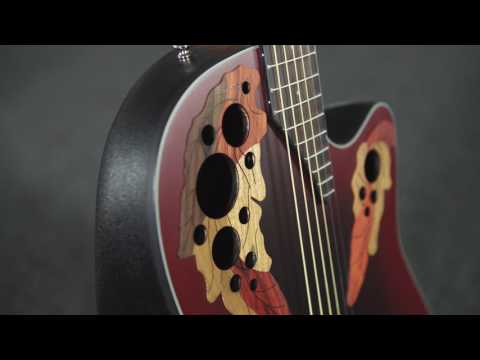 Ovation E-akustisk Gitarer Celebrity Elite Mid Cutaway - Ruby Red (CE44-RR-G)