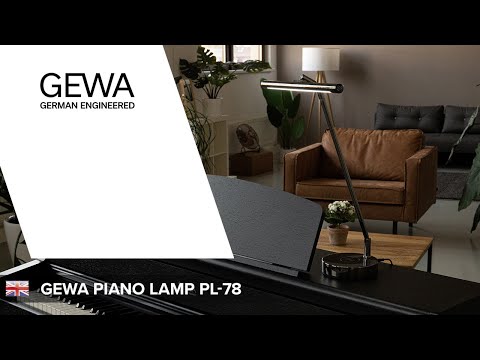 GEWA pianolampe PL-78 - svart krom, blank