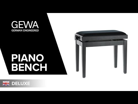 GEWA pianobenk Deluxe - Kirsebær matt (beige sete)