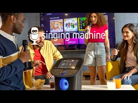 Karaoke-høyttaler med 2 mikrofoner (Svart)