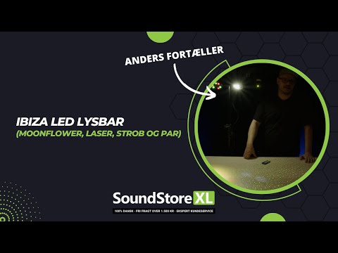 Ibiza LED-belyst måneblomst, laser og strobe