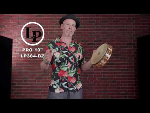 Latin Percussion tamburin Pro 10 in dobbel rad med skinn - 10" Brass/Bronze (LP384-BB)