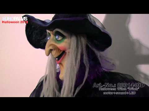 Halloween-figur heks, animert, 175 cm
