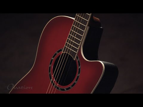 Ovation E-akustisk Gitarer Standard Balladeer Deep Contour Cutaway - Cherry Cherry Burst (2771AX-CCB-G)