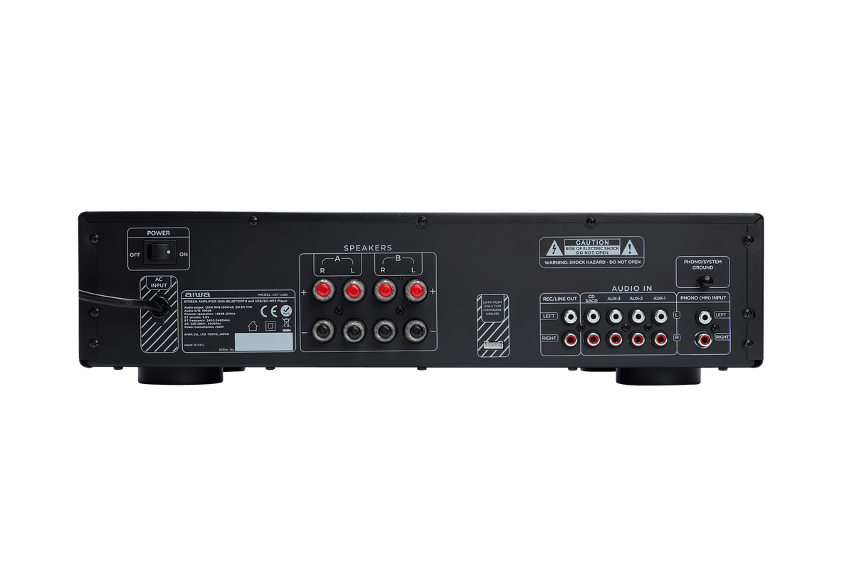AIWA AMT-130 Forsterker svart – 120W, Bluetooth & Phono