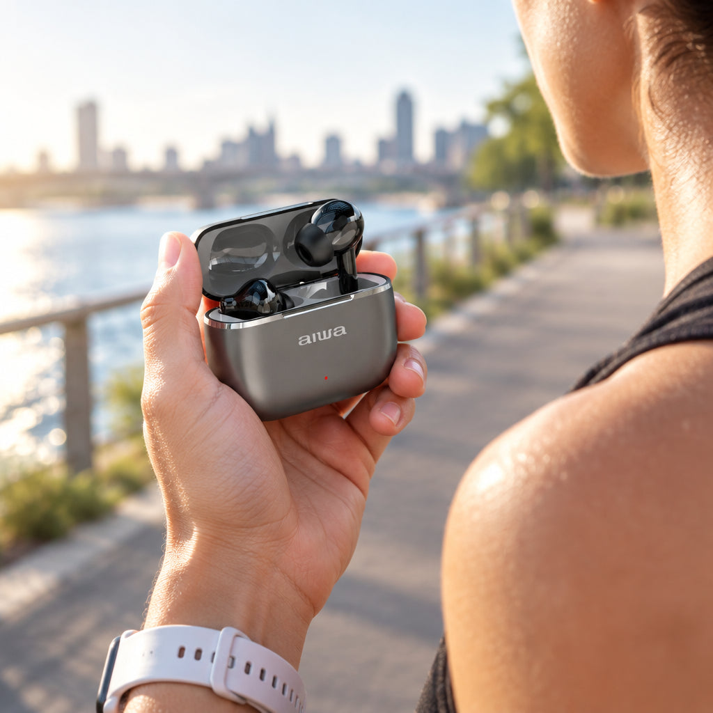 AIWA ETWS-160 True Wireless-ørepropper med ANC, ENC og Bluetooth 5.4