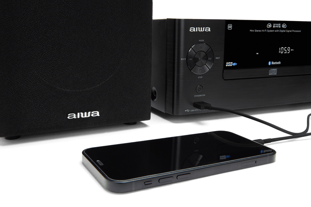 AIWA MCBT-550 Mini Hi-Fi – 50W, Bluetooth, CD og FM