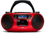 AIWA RC-300 Boombox med CD, kassett, DAB+, Bluetooth og USB, rød