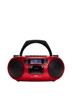 AIWA RC-300 Boombox med CD, kassett, DAB+, Bluetooth og USB, rød