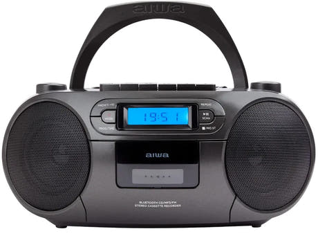 AIWA RC-250 Boombox – CD, kassett, Bluetooth og FM, svart