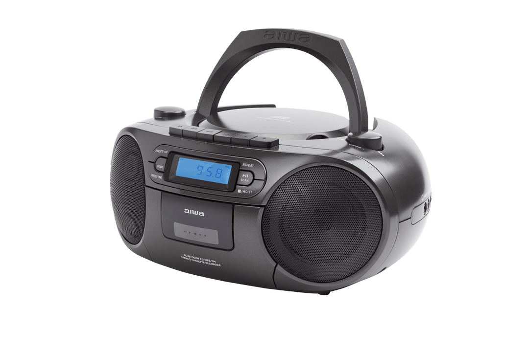 AIWA RC-250 Boombox – CD, kassett, Bluetooth og FM, svart