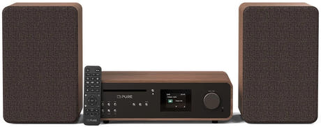Pure Classic Stereo Hi-Fi System – DAB+, CD, Bluetooth, 100W, Valnøtt
