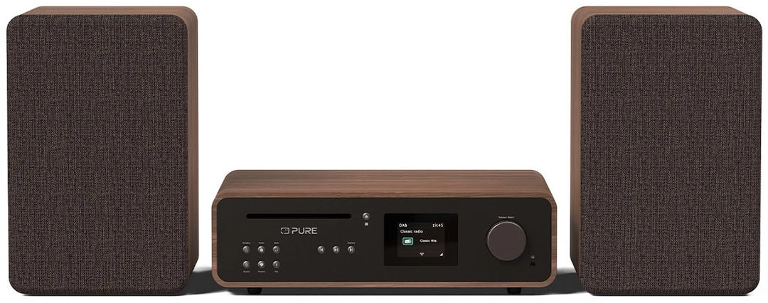 Pure Classic Stereo Hi-Fi System – DAB+, CD, Bluetooth, 100W, Valnøtt