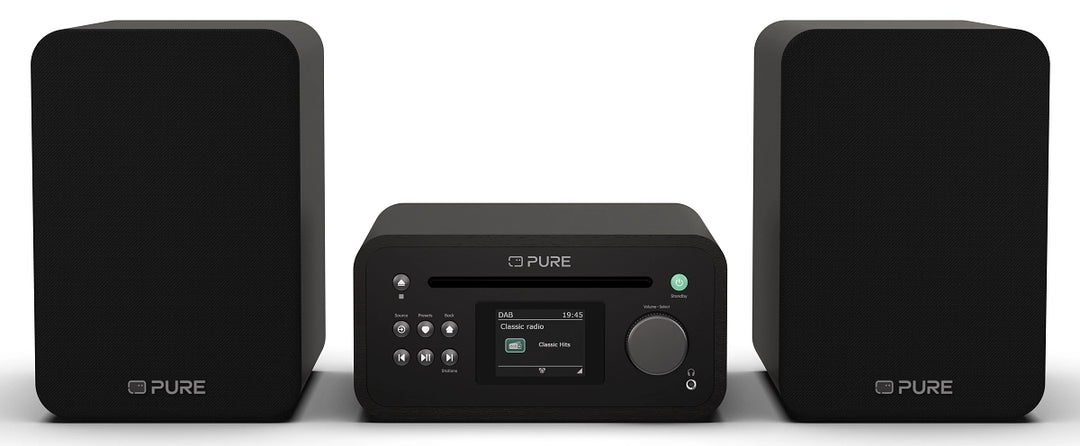 Pure Classic Stereo Mini Hi-Fi System – DAB+, CD, Bluetooth, 40W, Svart