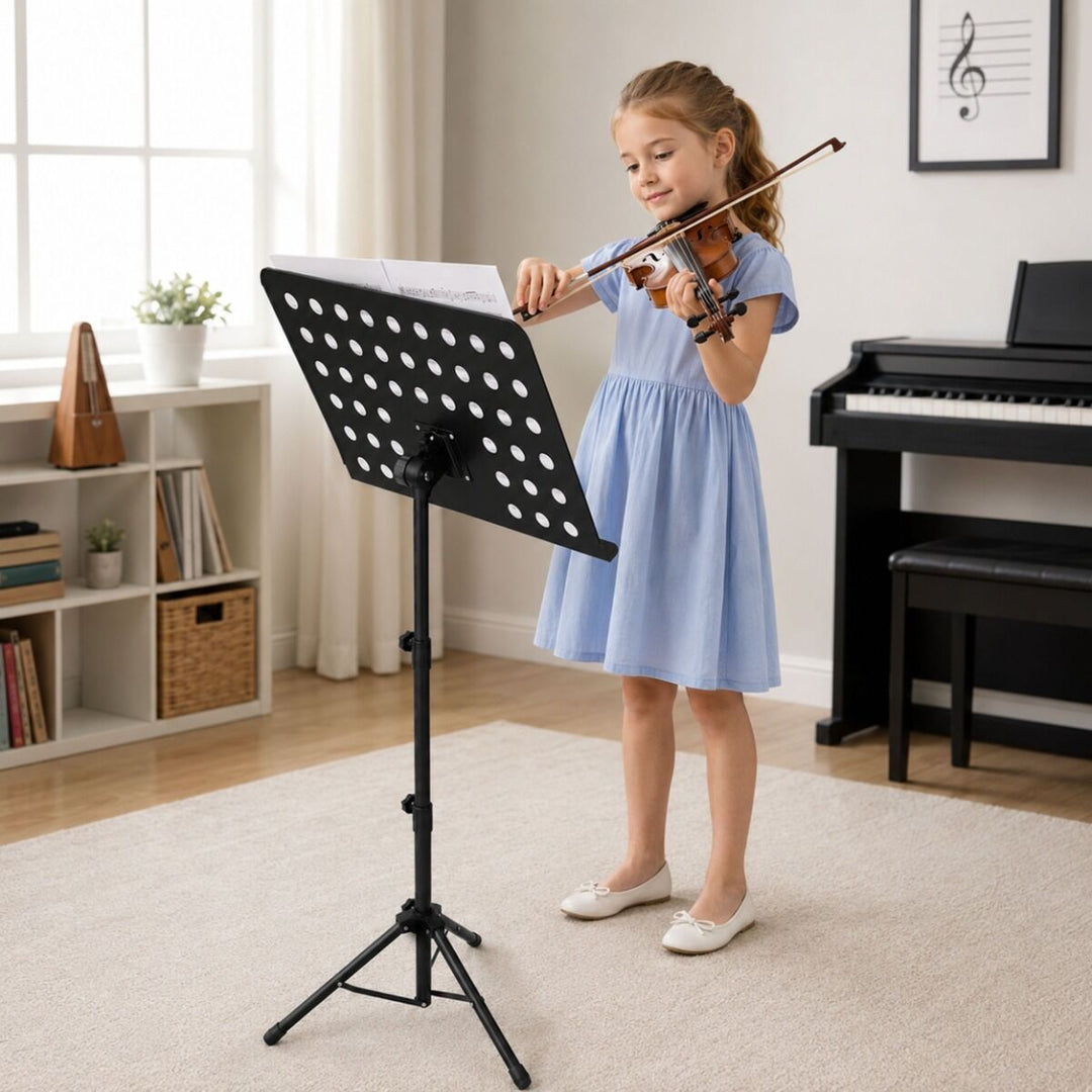 D4 notestativ justerbart 82-146 cm, svart