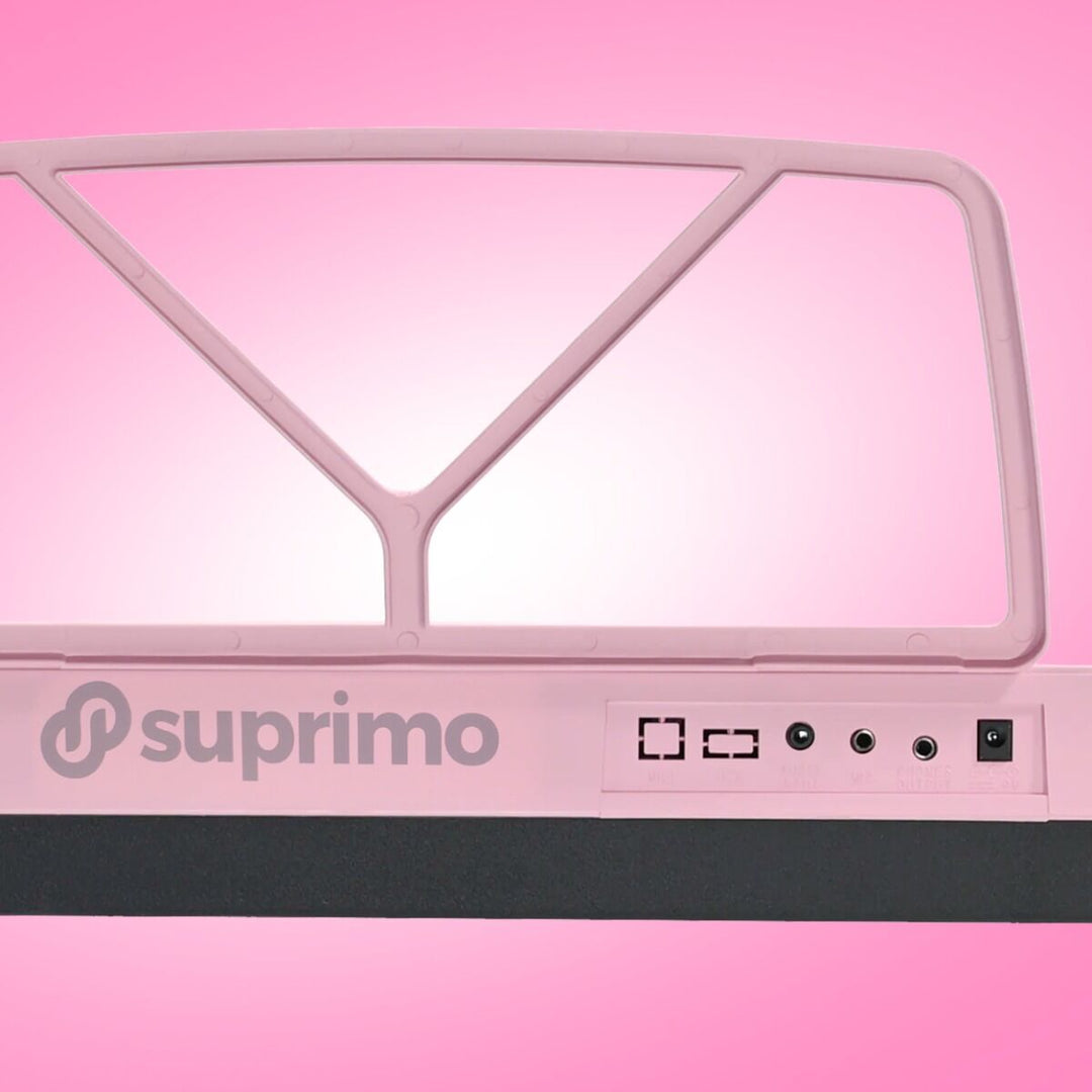 SUPRIMO Keyboard 61 Tangenter Pink med Mikrofon og Nodestativ