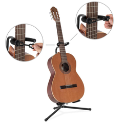 Sammenleggbart gitarstativ 62-74 cm med Sikkerhetsrem
