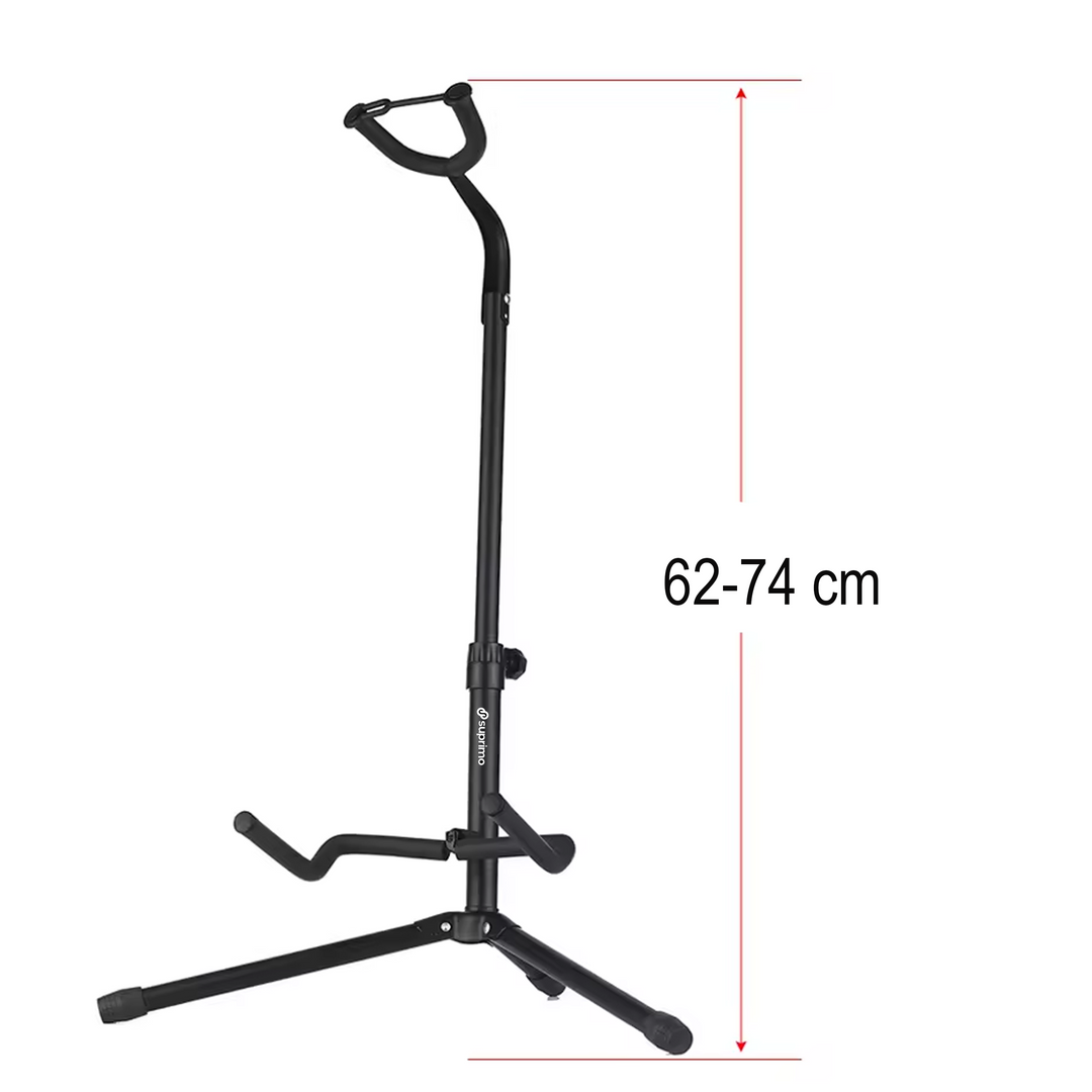 Sammenleggbart gitarstativ 62-74 cm med Sikkerhetsrem