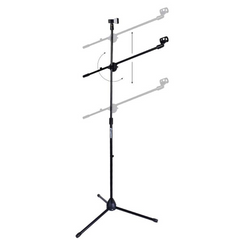 Mikrofonstativ M1 med bomarm for 2 mikrofoner – sort