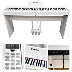 Suprimo SDP88 WH Digital Piano 88 med vektede Tangenter, Hvit