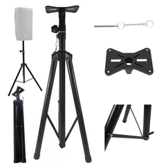 Høyttalerstativ Tripod Sort med Sikkerhetspinne
