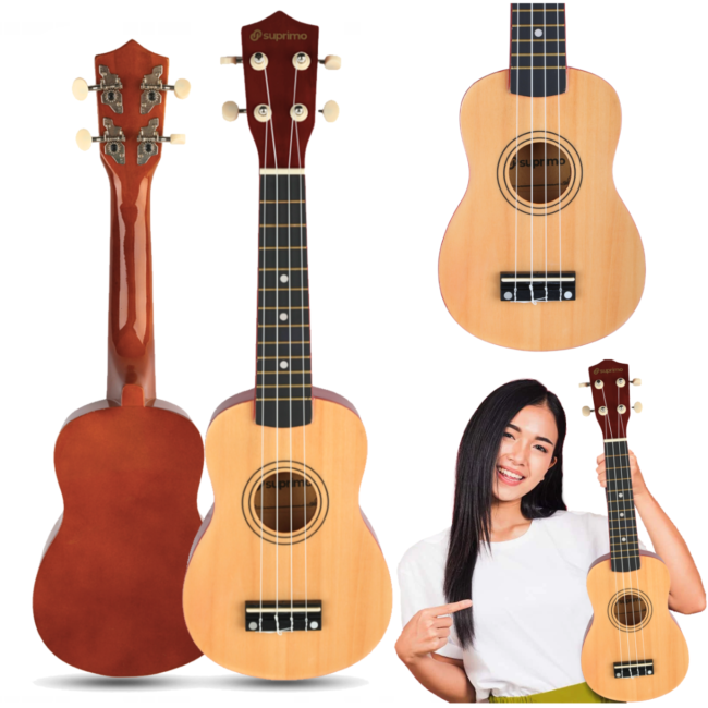 Sopranukulele; naturlig tre