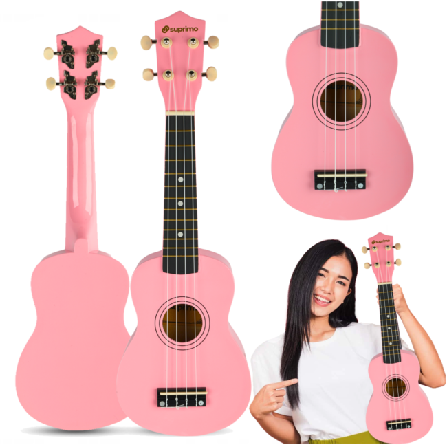 Sopran ukulele, pink træ