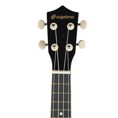 Ukulelesett med etui, tuner og tilbehør, svart