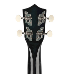 Ukulelesett med etui, tuner og tilbehør, svart