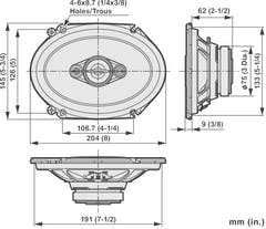 Pioneer TS-A6881F bilhøyttaler (350W, 6"x8")