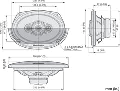Pioneer TS-A6961F 4-veis koaksialsystem (450W, 6"x9")