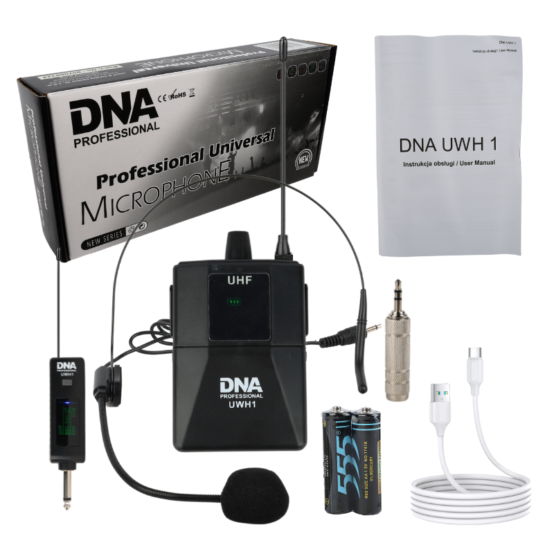DNA UWH 1 Trådløst Headset Mikrofoner System med Bodypack