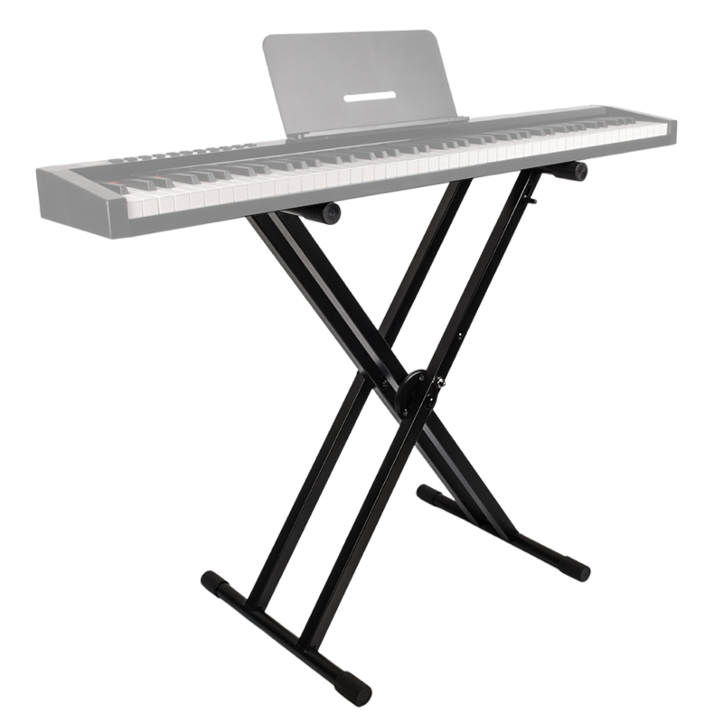 Keyboardstativ, selvjusterende med sikkerhetslås