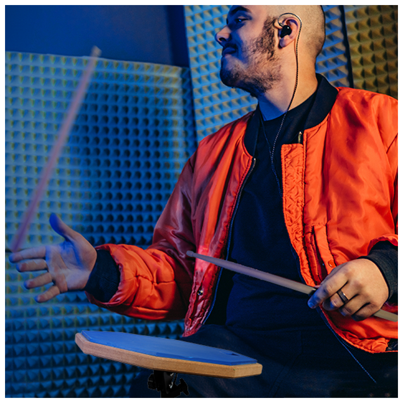 V-TONE PDS1 BL Øvepad 12" – Blå Practice Drum Pad Sæt med Stativ, Sticks og Taske