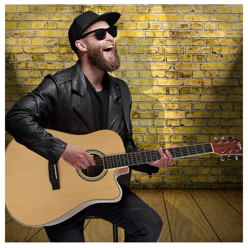 V-TONE VEAG1 CE NT Elektroakustisk Gitar 4/4 Dreadnought Cutaway – Natur