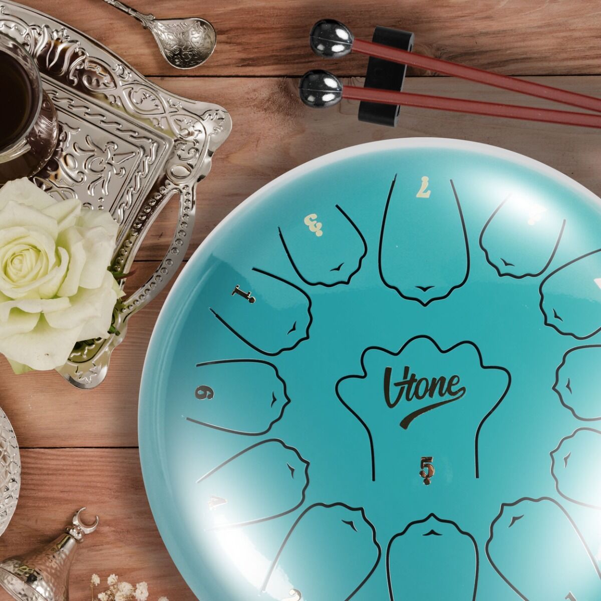 Tongue Drum 12" Cyan inkl. taske (13 Toner C Skala)