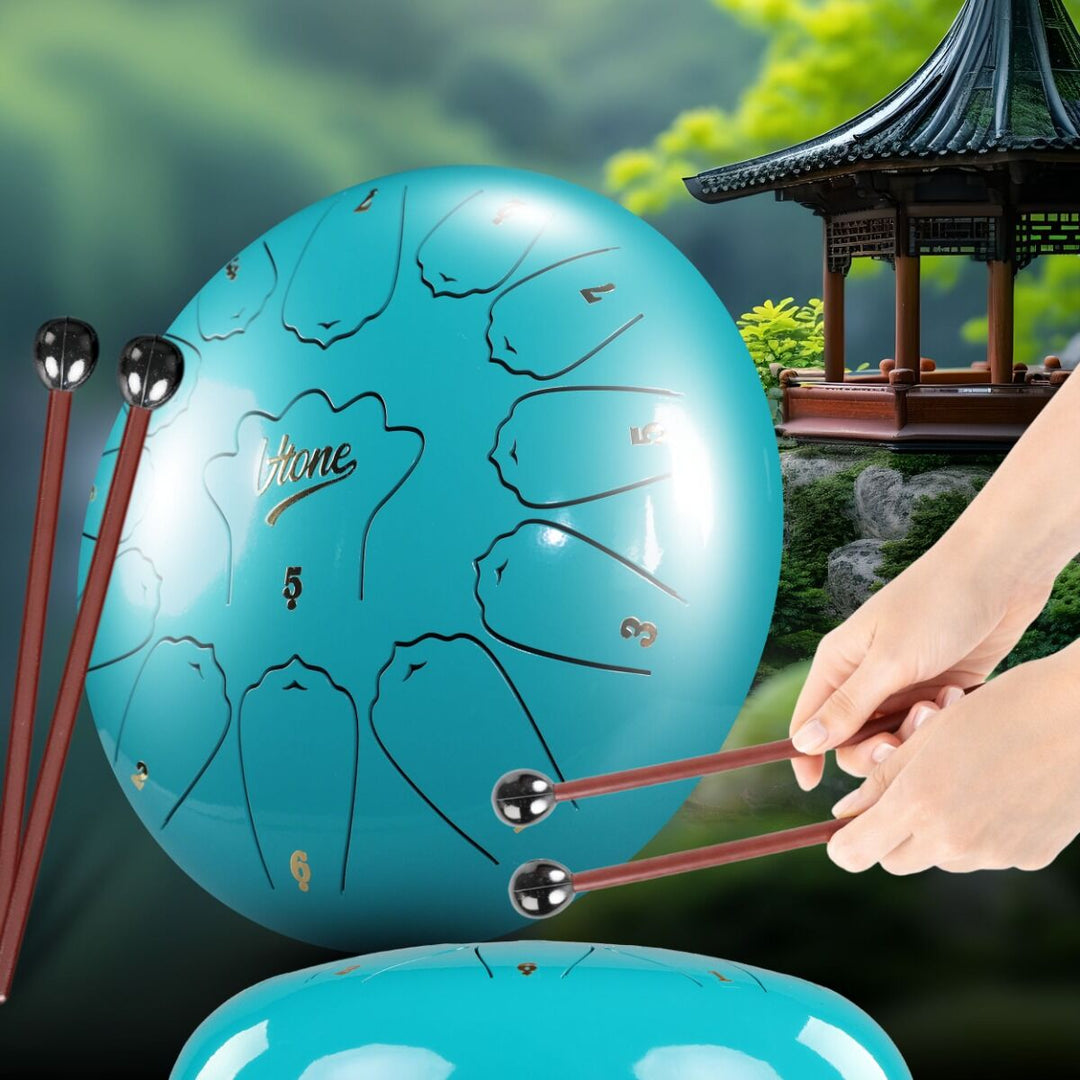 Tongue Drum 12" Cyan inkl. veske (13 toner C-skala)