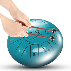 Tongue Drum 8" Cyan inkl. veske (11 toner C-skala)
