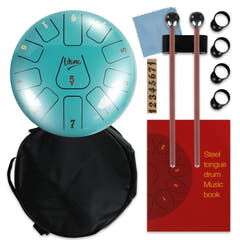 Tongue Drum 8" Cyan inkl. veske (11 toner C-skala)