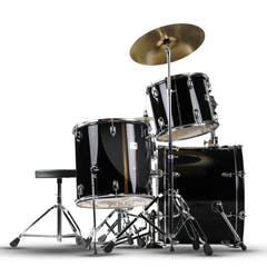V-TONE VD KIT PRO Akustisk Trommesett – Sort inkl. Trommestikker & Trommestol